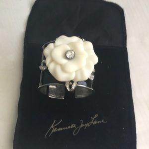 Kenneth jay lane black enamel cuff bracelet